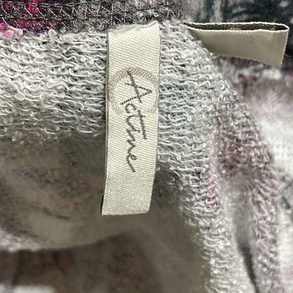 Cato Active Top Floral Pink Gray Crew Neck 3/4 Sleeve Size 18/20W Raw Edge - Picture 4 of 9